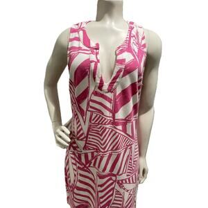 Lilly Pulitzer Estrada Dress Pink Nautical Sailboat Print Sleeveless Size Medium